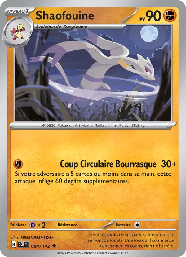 Carte Pokémon Shaofouine 084/142 de l'extension Couronne Stellaire