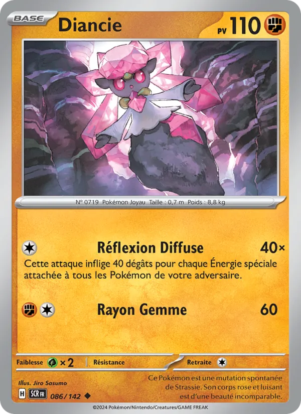 Carte Pokémon Diancie 086/142 de l'extension Couronne Stellaire