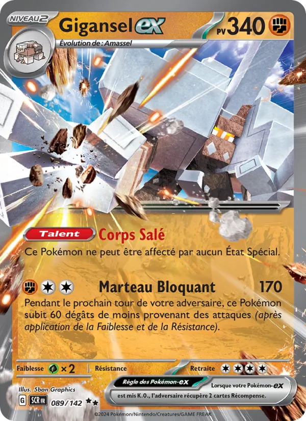 Carte Pokémon Gigansel-ex 089/142 de l'extension Couronne Stellaire