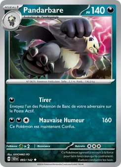 Carte Pokémon Pandarbare 093