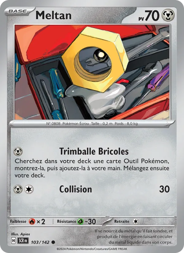 Carte Pokémon Meltan 103/142 de l'extension Couronne Stellaire