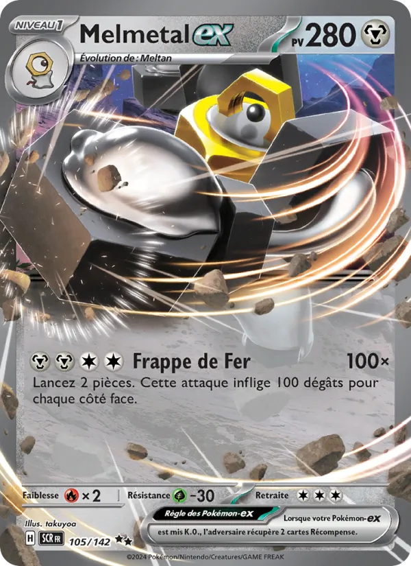 Carte Pokémon Melmetal-ex 105/142 de l'extension Couronne Stellaire