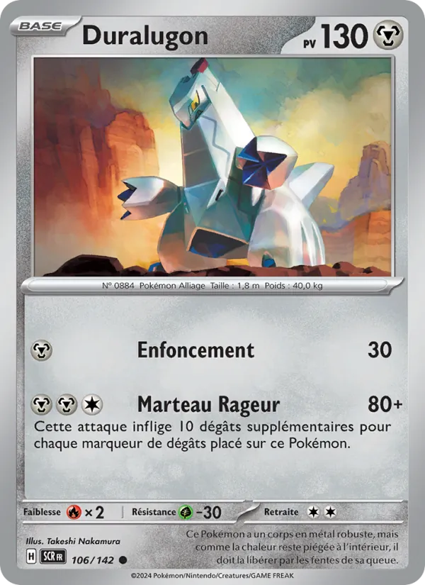 Carte Pokémon Duralugon 106/142 de l'extension Couronne Stellaire