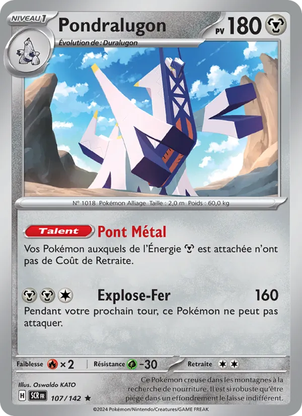 Carte Pokémon Pondralugon 107/142 de l'extension Couronne Stellaire