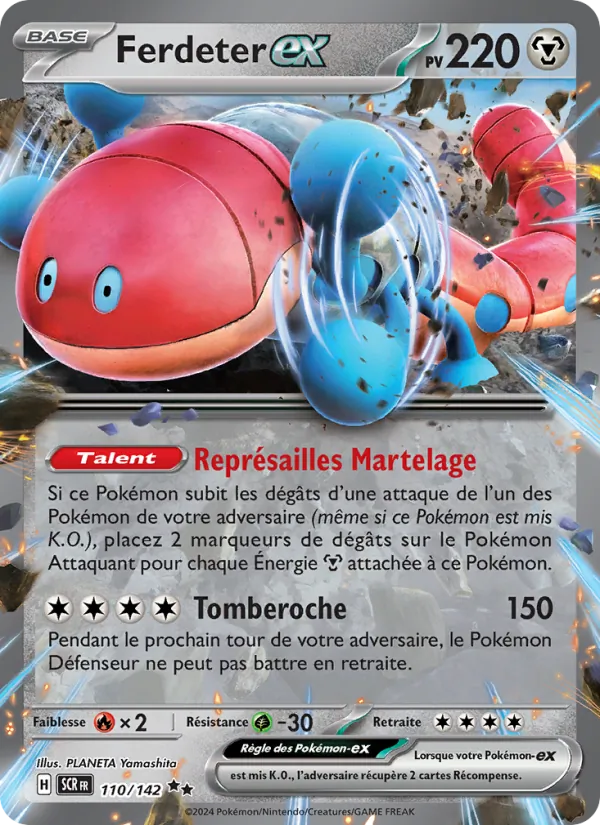 Carte Pokémon Ferdeter-ex 110/142 de l'extension Couronne Stellaire