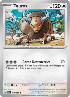 Carte Pokémon Tauros 112