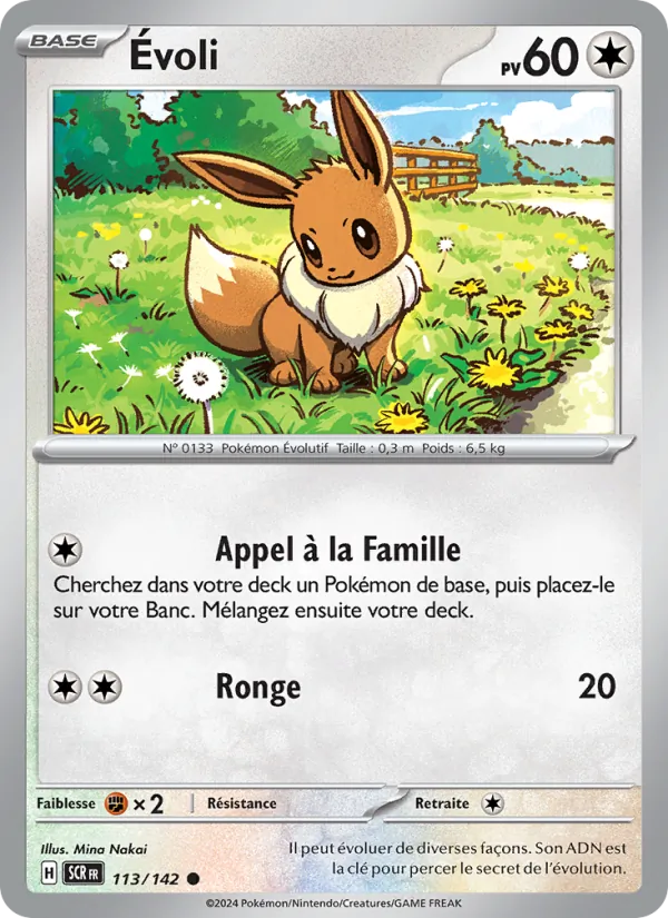Carte Pokémon Évoli 113/142 de l'extension Couronne Stellaire