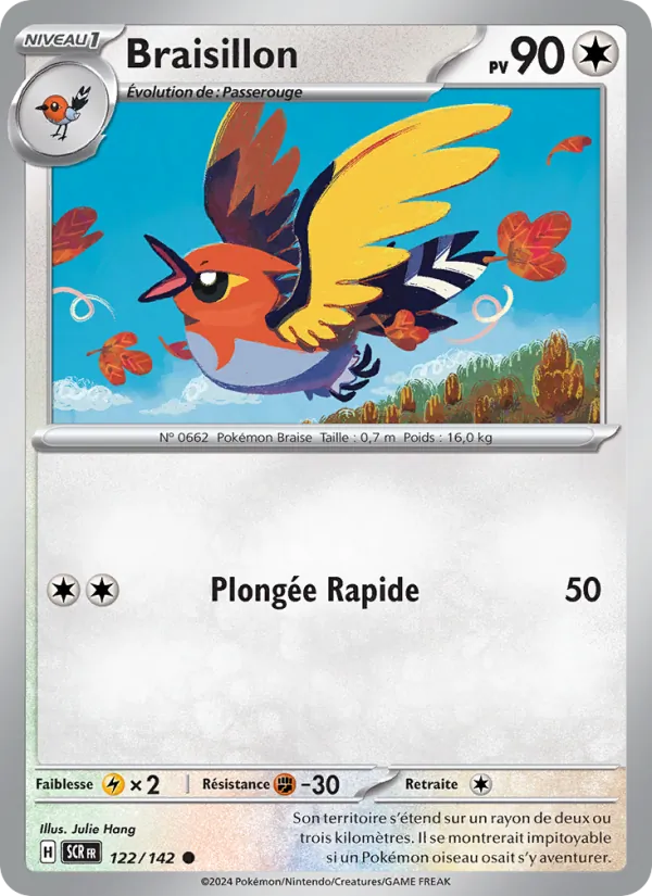 Carte Pokémon Braisillon 122/142 de l'extension Couronne Stellaire