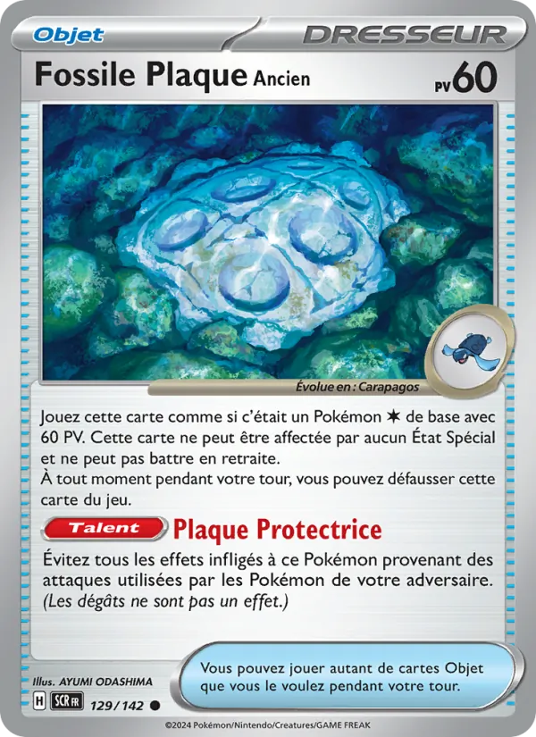 Carte Pokémon Fossile Plaque Ancien 129/142 de l'extension Couronne Stellaire