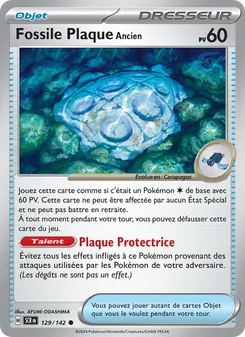 Carte Pokémon Fossile Plaque Ancien 129