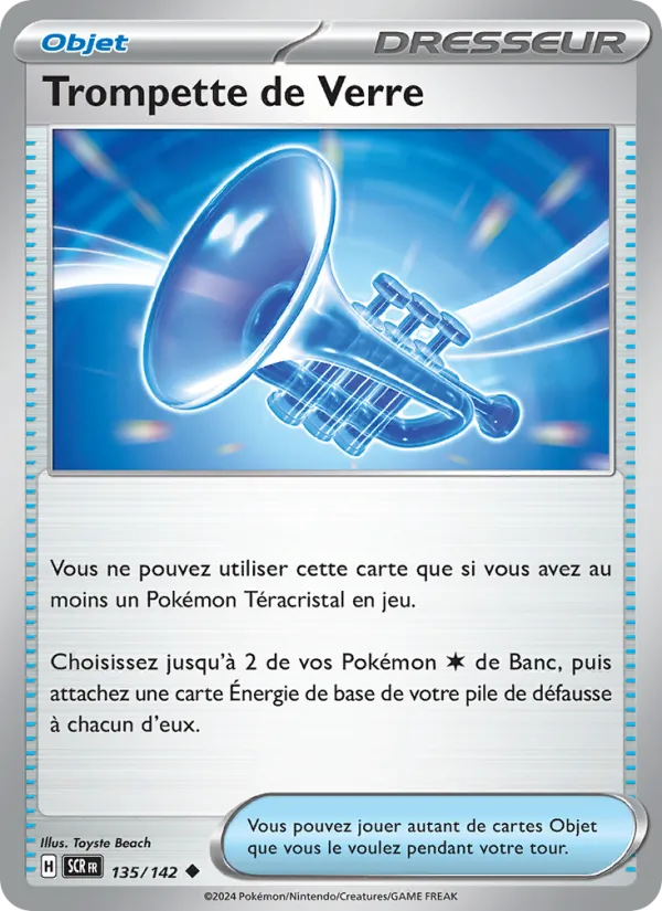 Carte Pokémon Trompette de Verre 135/142 de l'extension Couronne Stellaire
