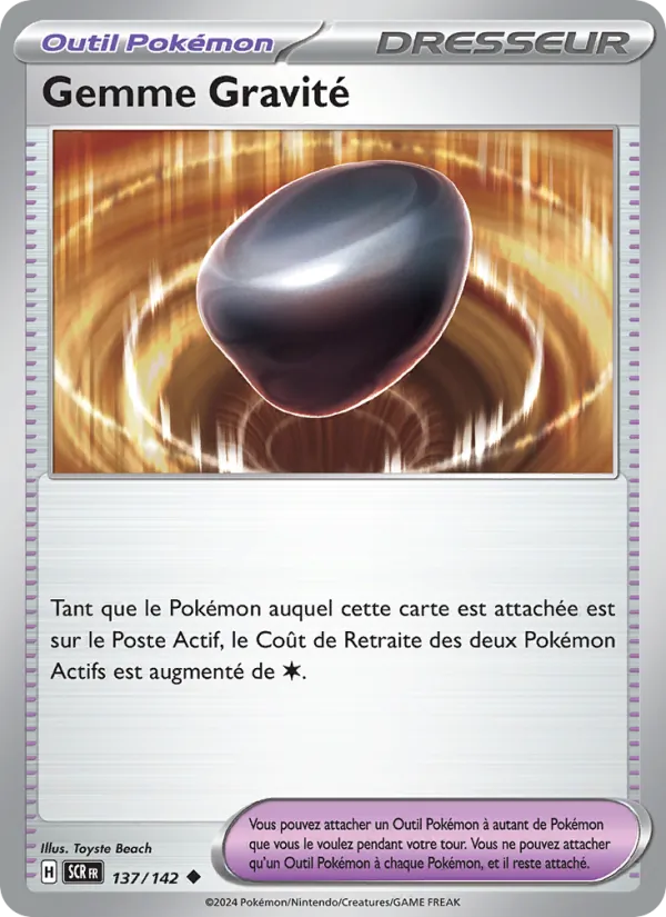 Carte Pokémon Gemme Gravité 137/142 de l'extension Couronne Stellaire