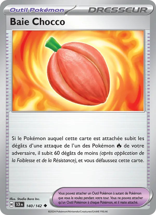Carte Pokémon Baie Chocco 140/142 de l'extension Couronne Stellaire