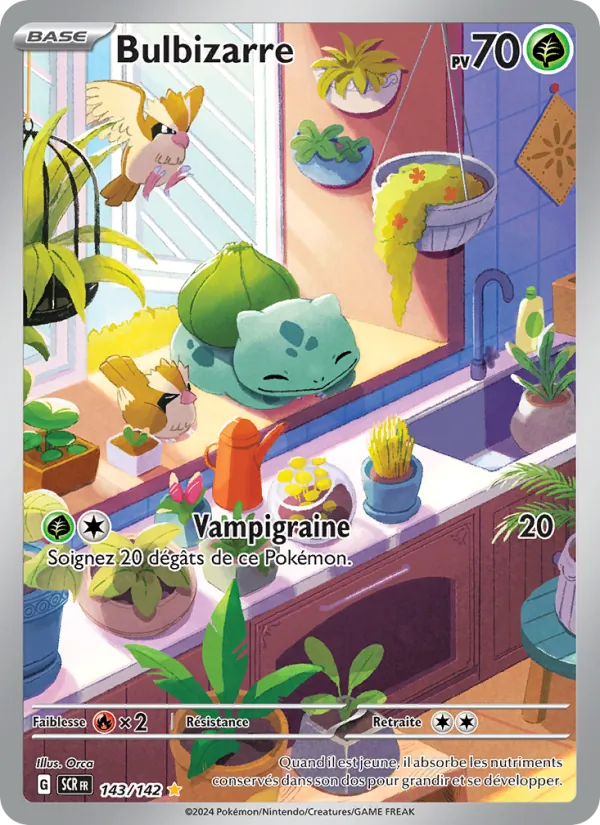 Carte Pokémon Bulbizarre 143/142 de l'extension Couronne Stellaire