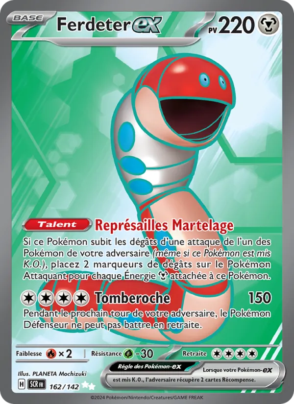 Carte Pokémon Ferdeter-ex 162/142 de l'extension Couronne Stellaire