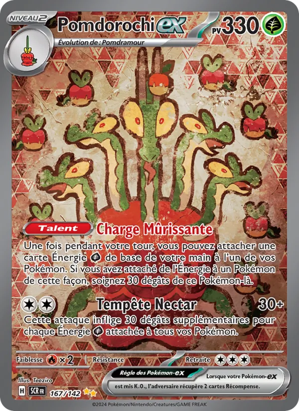Carte Pokémon Pomdorochi-ex 167/142 de l'extension Couronne Stellaire