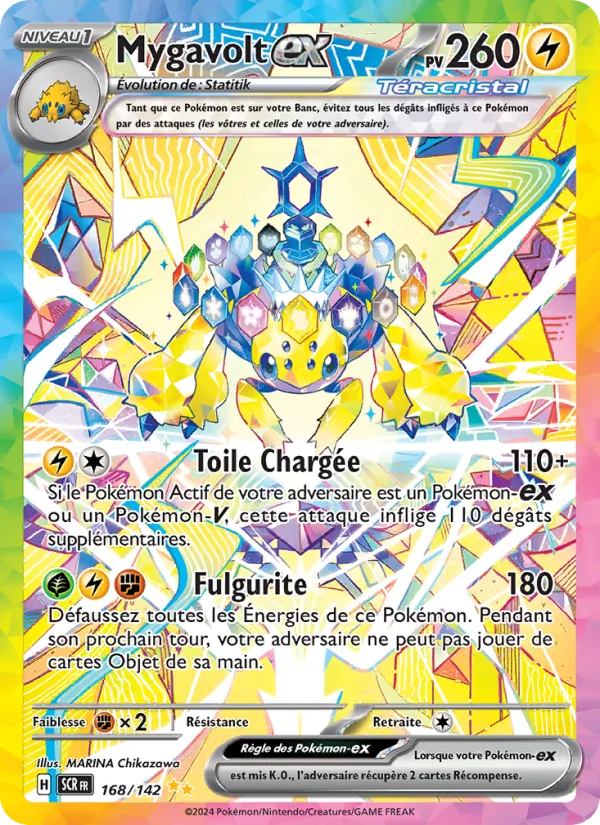 Carte Pokémon Mygavolt-ex 168/142 de l'extension Couronne Stellaire