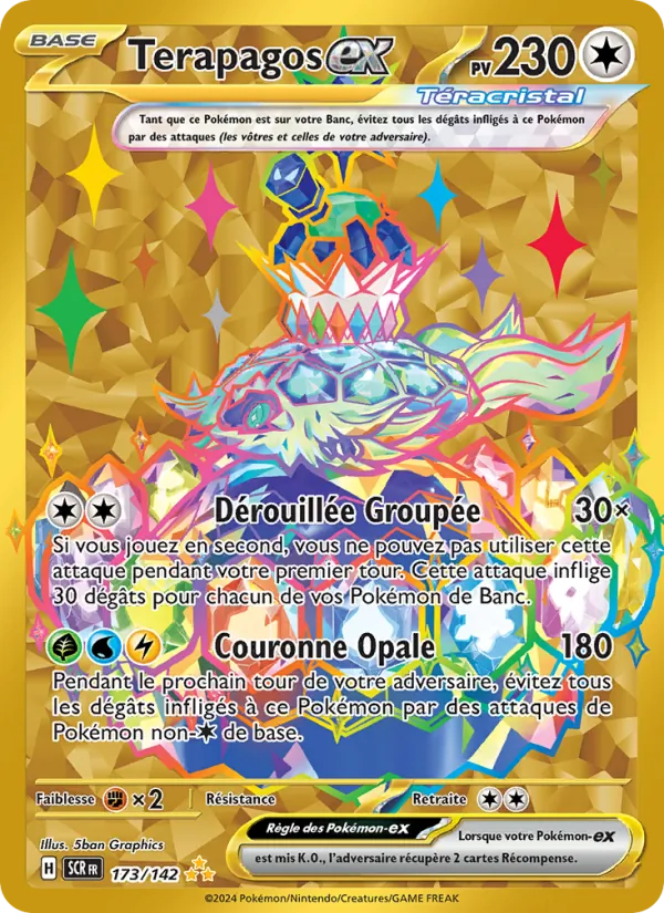 Carte Pokémon Terapagos-ex 173/142 de l'extension Couronne Stellaire