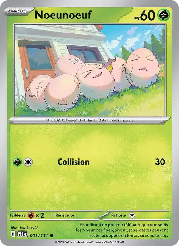 Carte Pokémon Noeunoeuf 001/131 de l'extension Évolutions Prismatiques