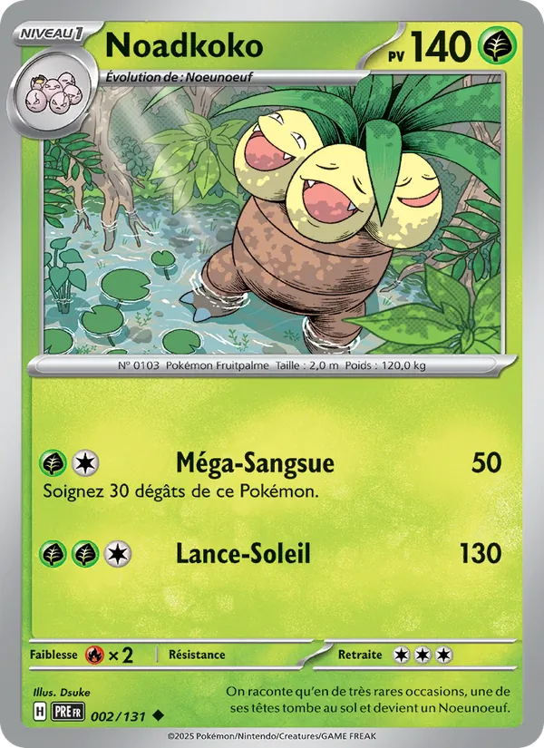 Carte Pokémon Noadkoko 002/131 de l'extension Évolutions Prismatiques