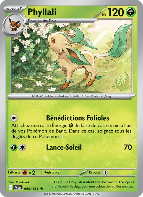 Carte Pokémon Phyllali 005/131 de l'extension Évolutions Prismatiques