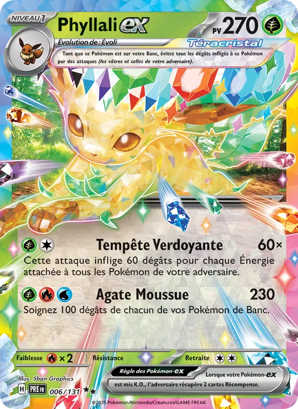 Carte Pokémon Phyllali-ex 006/131 de l'extension Évolutions Prismatiques
