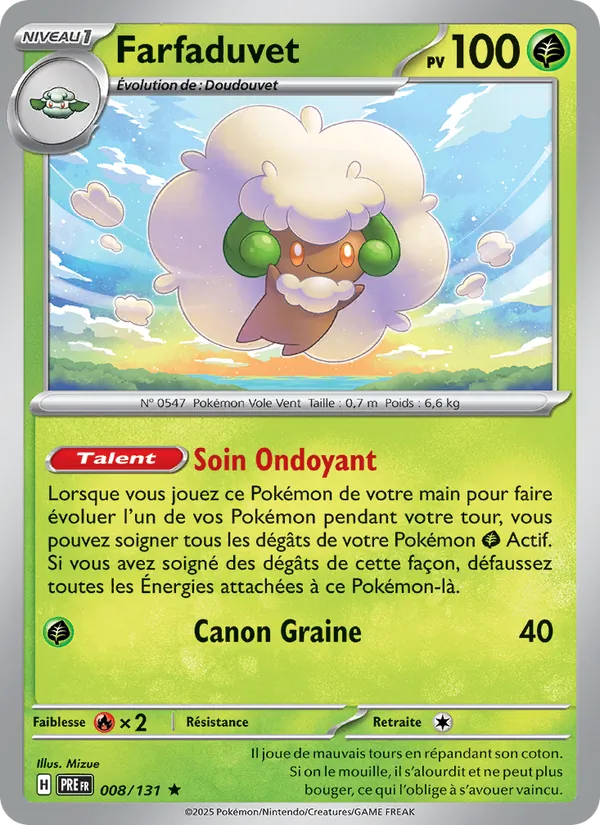 Carte Pokémon Farfaduvet 008/131 de l'extension Évolutions Prismatiques