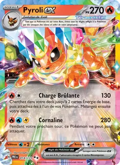 Carte Pokémon Pyroli-ex 014