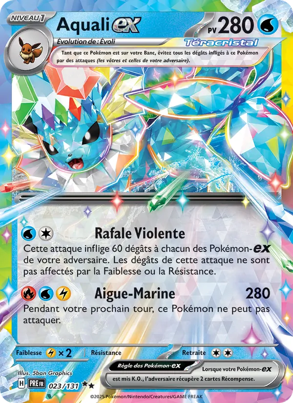 Carte Pokémon Aquali-ex 023/131 de l'extension Évolutions Prismatiques