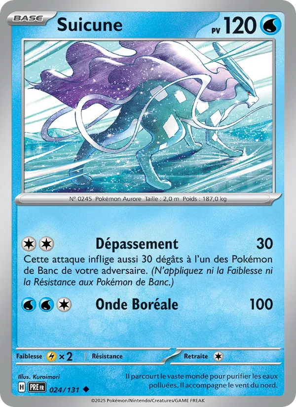 Carte Pokémon Suicune 024/131 de l'extension Évolutions Prismatiques
