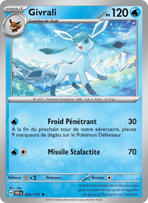 Carte Pokémon Givrali 025/131 de l'extension Évolutions Prismatiques