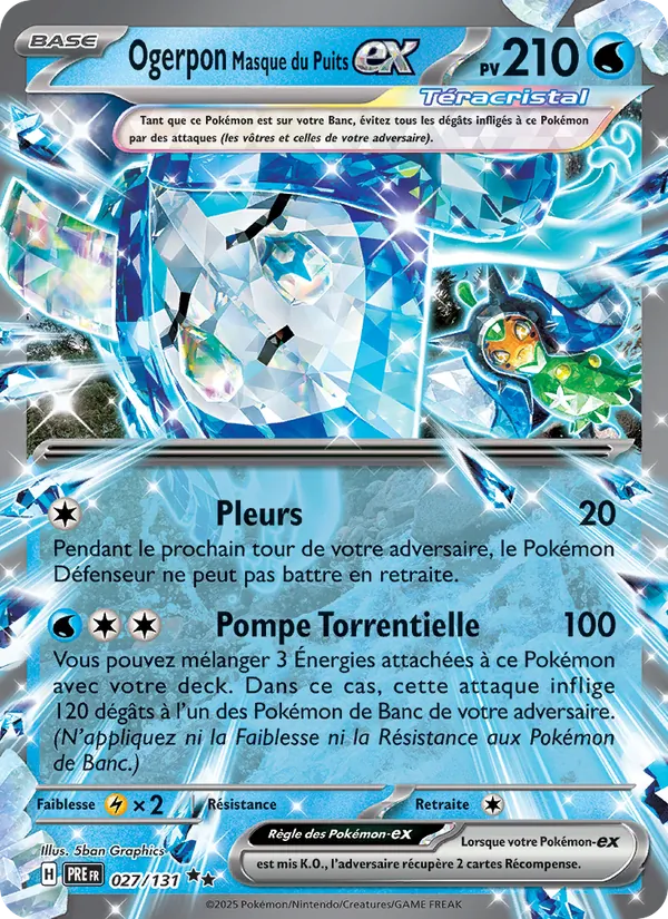 Carte Pokémon Ogerpon Masque du Puits-ex 027/131 de l'extension Évolutions Prismatiques