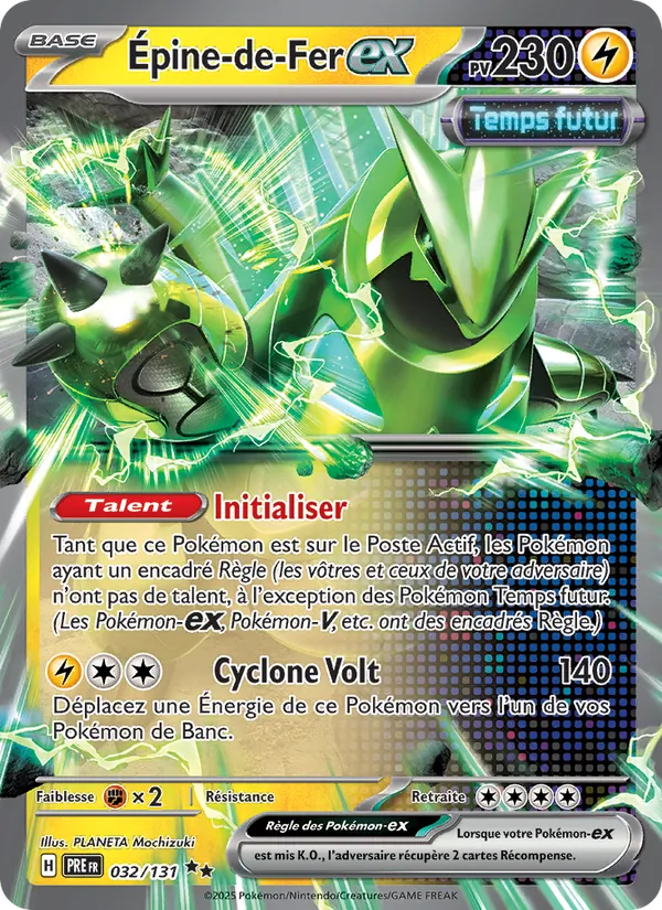 Carte Pokémon Épine-de-Fer-ex 032/131 de l'extension Évolutions Prismatiques