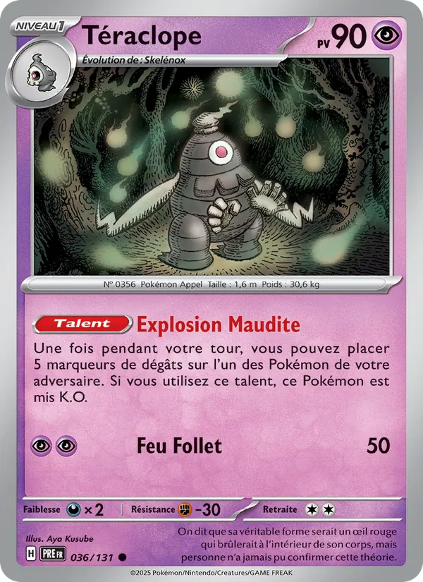 Carte Pokémon Téraclope 036/131 de l'extension Évolutions Prismatiques