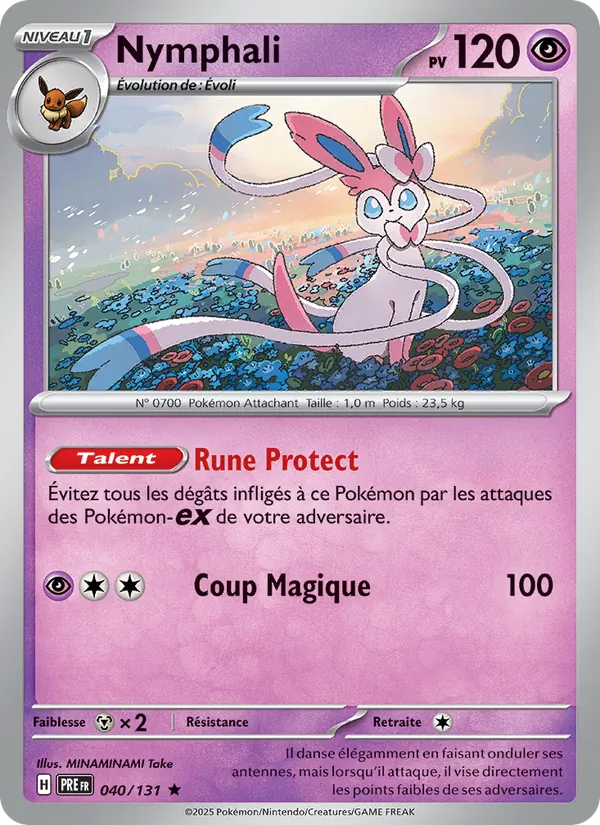 Carte Pokémon Nymphali 040/131 de l'extension Évolutions Prismatiques