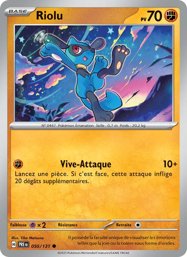 Carte Pokémon Riolu 050/131 de l'extension Évolutions Prismatiques