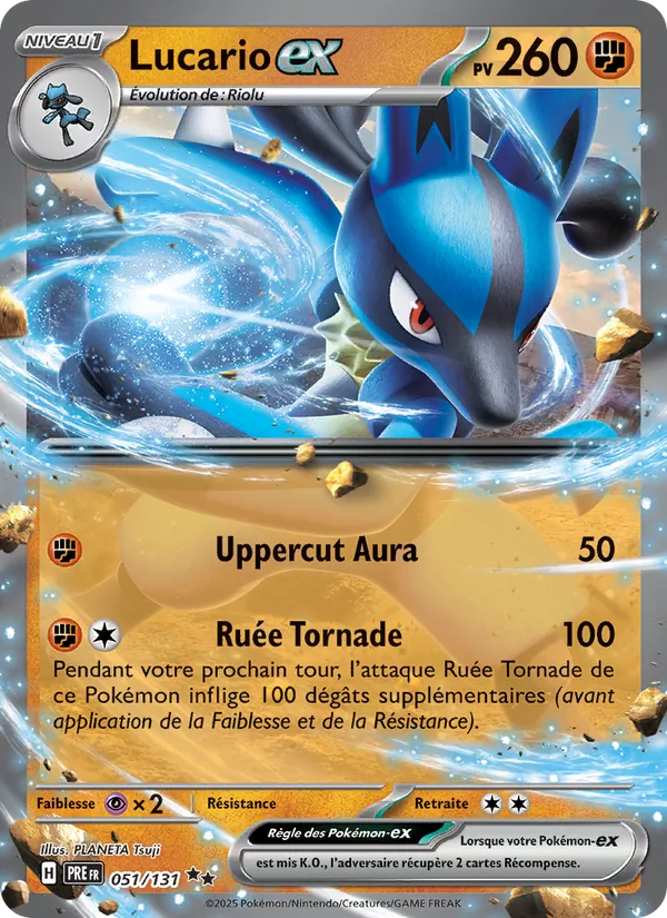 Carte Pokémon Lucario-ex 051/131 de l'extension Évolutions Prismatiques