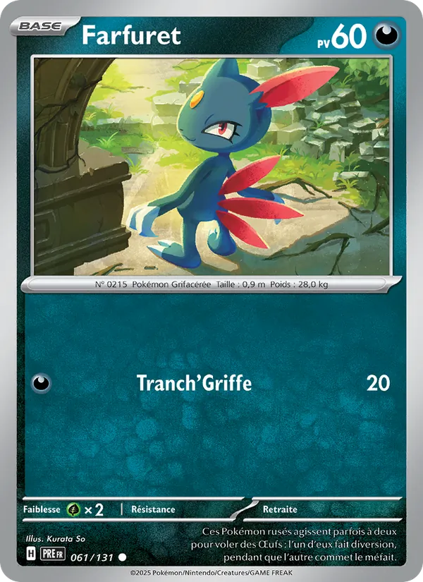 Carte Pokémon Farfuret 061/131 de l'extension Évolutions Prismatiques