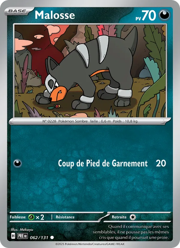 Carte Pokémon Malosse 062/131 de l'extension Évolutions Prismatiques