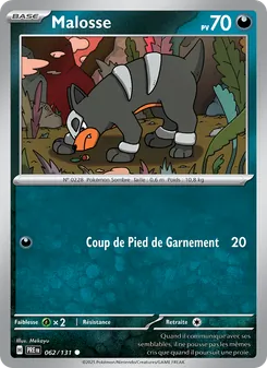 Carte Pokémon Malosse 062