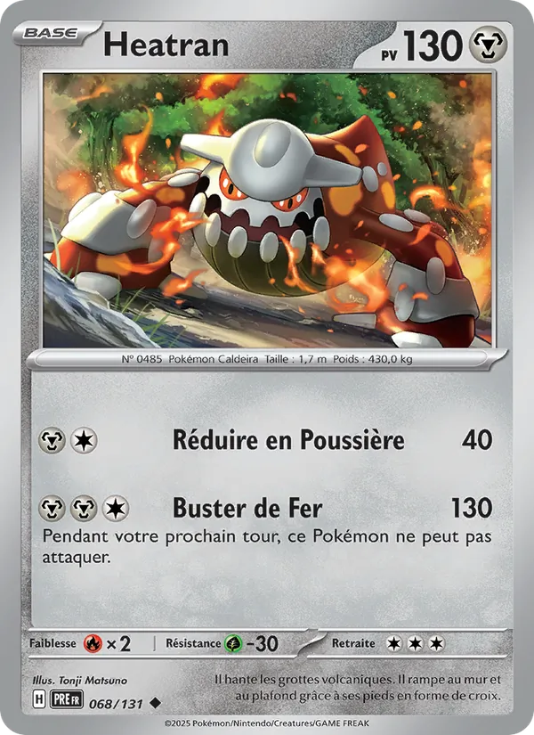 Carte Pokémon Heatran 068/131 de l'extension Évolutions Prismatiques