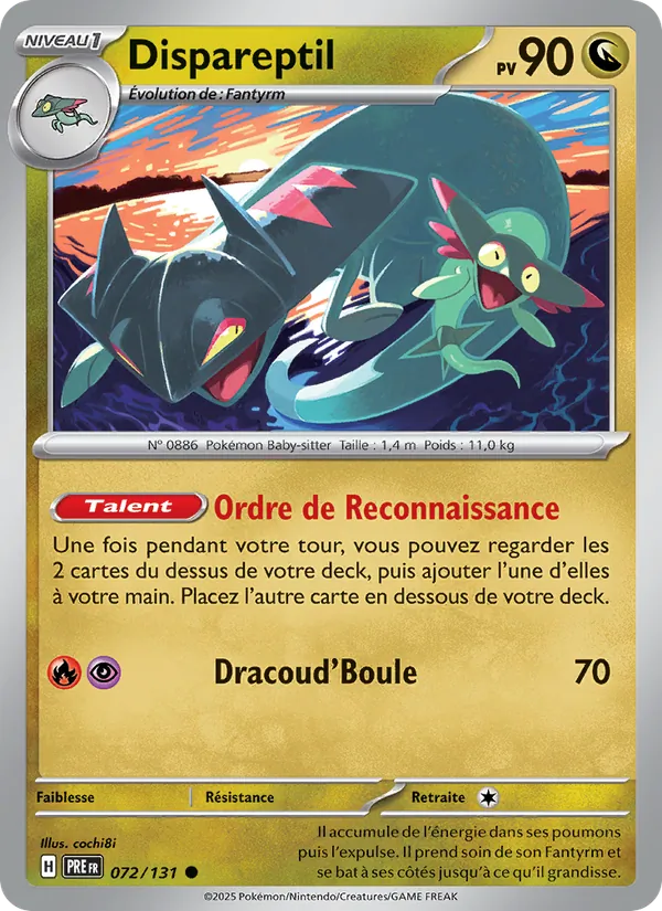 Carte Pokémon Dispareptil 072/131 de l'extension Évolutions Prismatiques