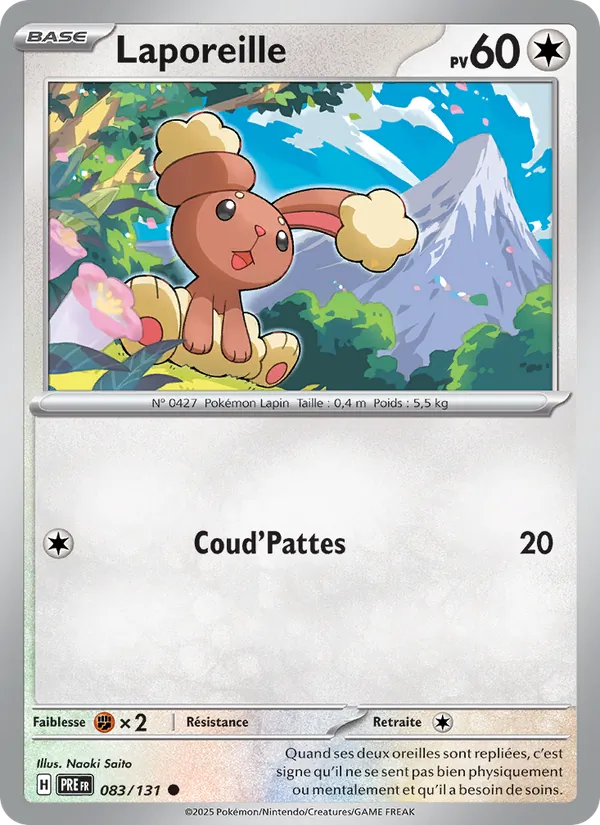 Carte Pokémon Laporeille 083/131 de l'extension Évolutions Prismatiques