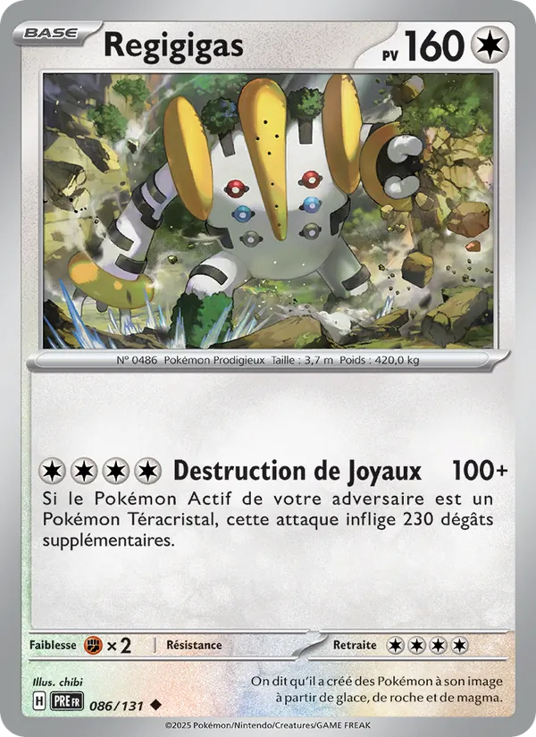 Carte Pokémon Regigigas 086/131 de l'extension Évolutions Prismatiques