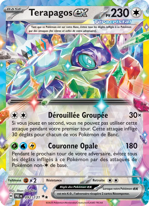Carte Pokémon Terapagos-ex 092/131 de l'extension Évolutions Prismatiques