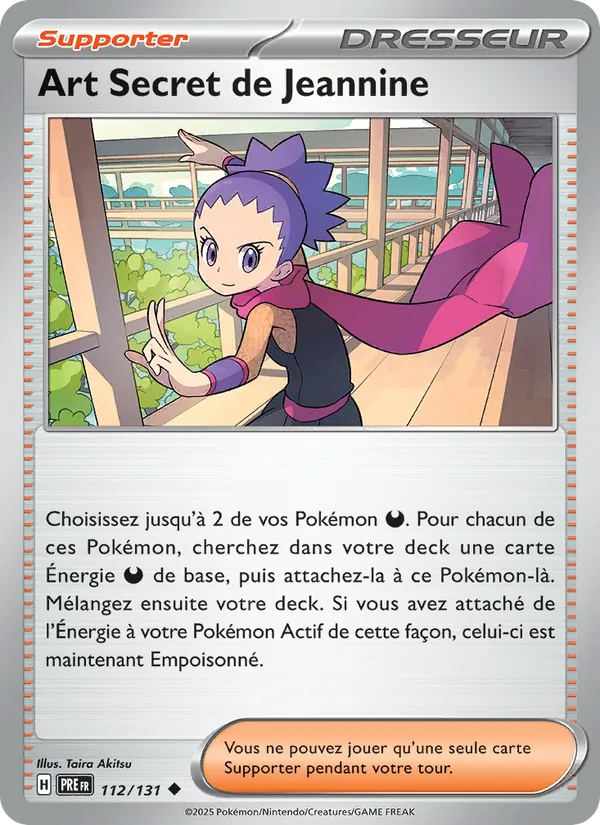 Carte Pokémon Art Secret de Jeannine 112/131 de l'extension Évolutions Prismatiques