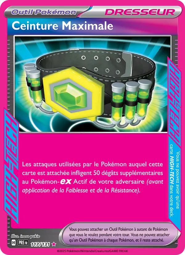 Carte Pokémon Ceinture Maximale 117/131 de l'extension Évolutions Prismatiques