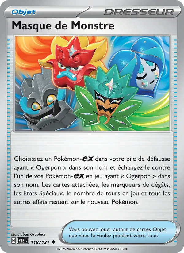 Carte Pokémon Masque de Monstre 118/131 de l'extension Évolutions Prismatiques