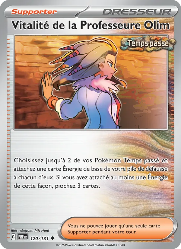 Carte Pokémon Vitalité de la Professeure Olim 120/131 de l'extension Évolutions Prismatiques