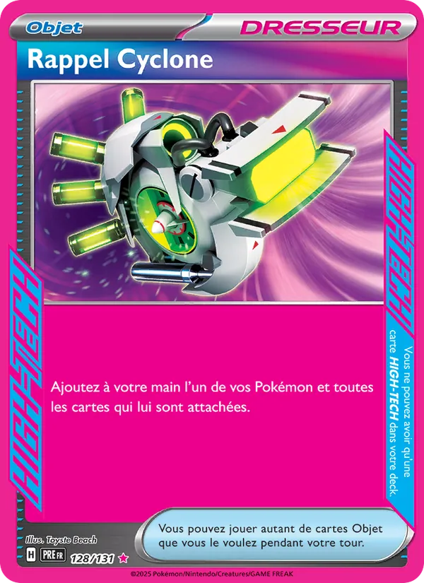 Carte Pokémon Rappel Cyclone 128/131 de l'extension Évolutions Prismatiques